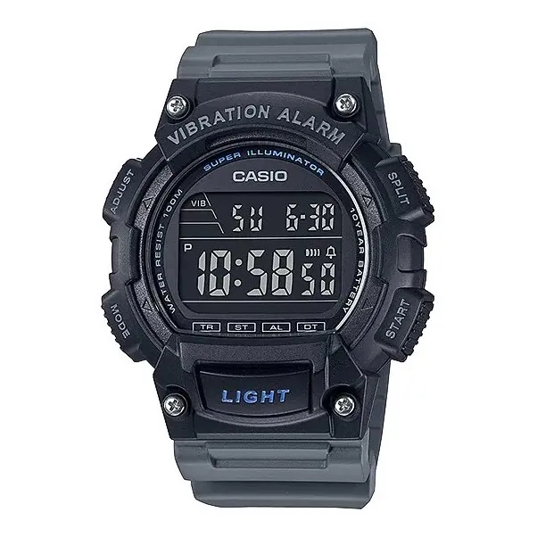 Reloj Digital Casio W-736h-8bvcf Gris Pantalla Negra 100 M