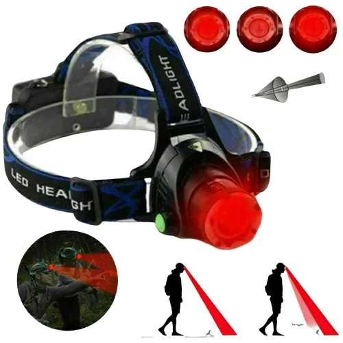 Lt635 Linterna De Cabeza Dual Pesca Luz Blanca Y Roja 