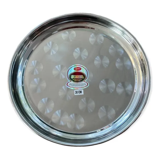 Bandeja De Acero Redonda 30cm Para Servir O Uso En Horno 