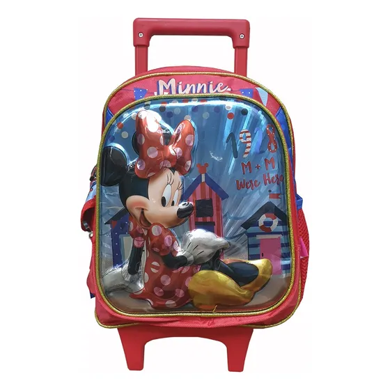 Morral Escolar Minnie Mouse Con Ruedas - Niñas 35x25