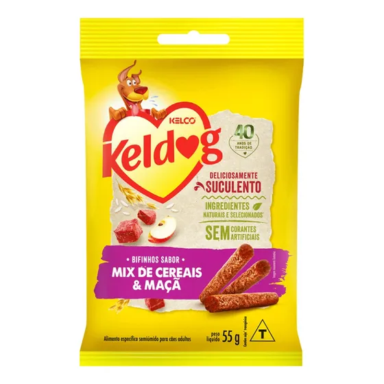 Bifinho Keldog Petisco Mix De Cereais E Maçã 55g