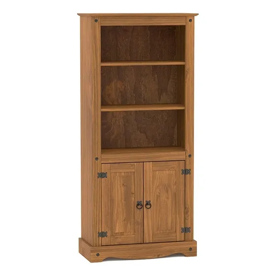 Biblioteca Con Puertas - Estantería - Madera - Living - Lcm Color Roble