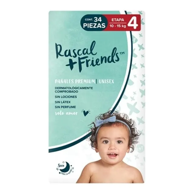 Rascal + Friends Premium pañales Etapa 4 34 unidades