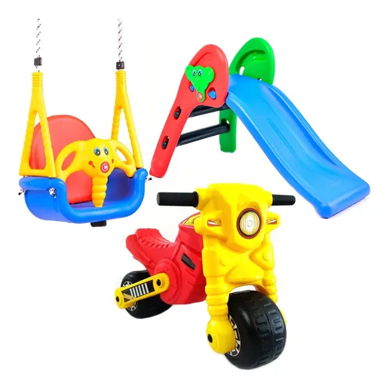 Plaza Blanda Combo Tobogan + Hamaca + Moto + Envio Gratis