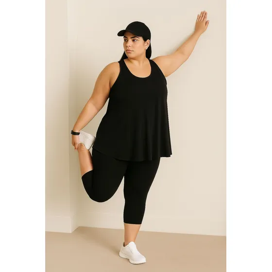 Regata Fitness Plus Size Academia Soltinha Feminina Fit