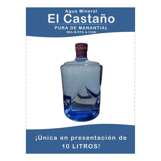 Agua Mineral El Castaño Pura De Manantial En Botellón De 10