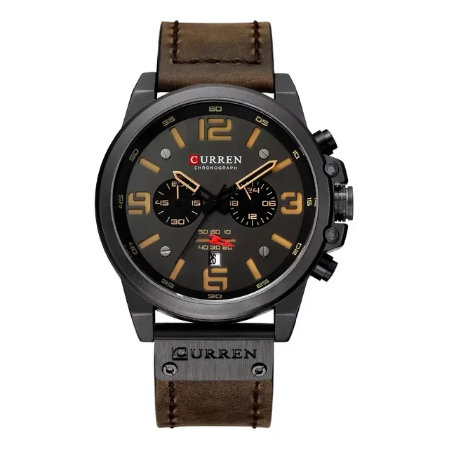 Reloj Curren De Cuero Original Elegante Cronógrafo Caballero