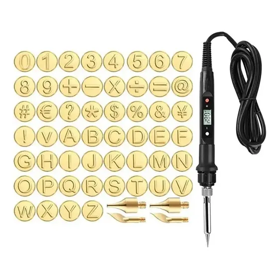 R Set Para Quemar Cuero De Madera Con Letras De Cobre Para