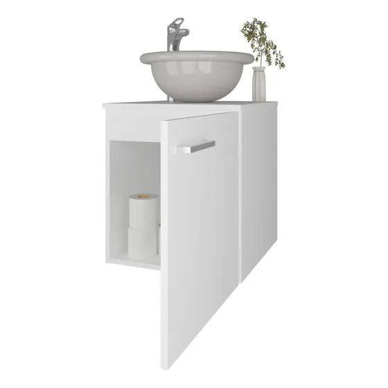 Mueble De Baño Clyde 50x45x44,5 Rta Cantidad De Agujeros Para Grifería Un Agujero Bacha Blanco Mueble Blanco