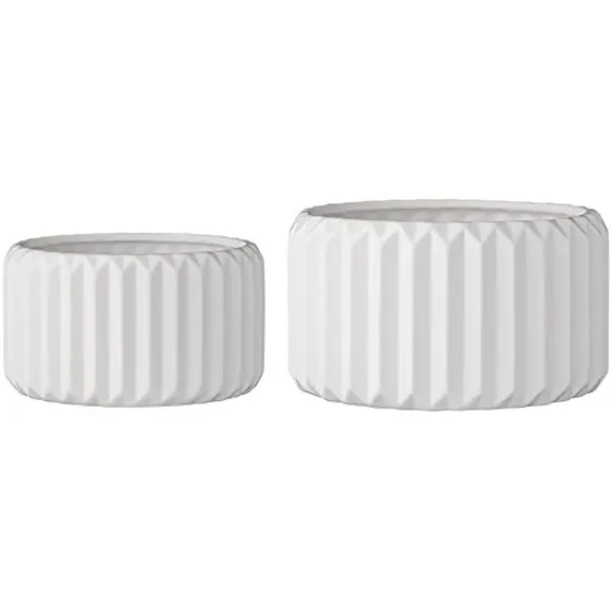 Bloomingville A75210002 Juego De 2 Macetas Redondas De Gres