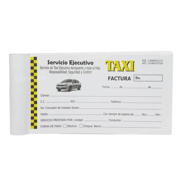 Set De 6 Talonario De Servicio Taxi Aeropuerto 40 Recibos