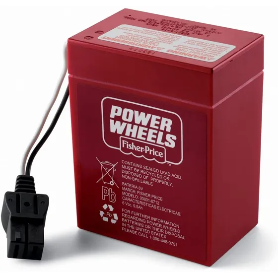Fisher Price Power Wheels Batería 6v 9,5 Ah Roja Recargable
