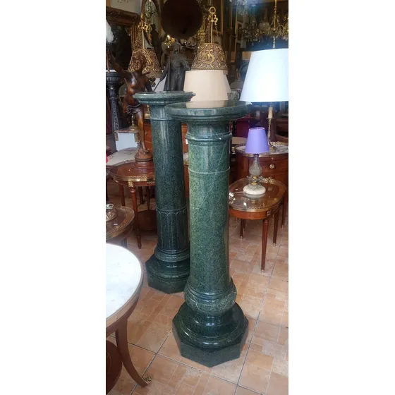 Antiguo Pedestal Marmol Verde Alpe $$×c/u  No Envio N426
