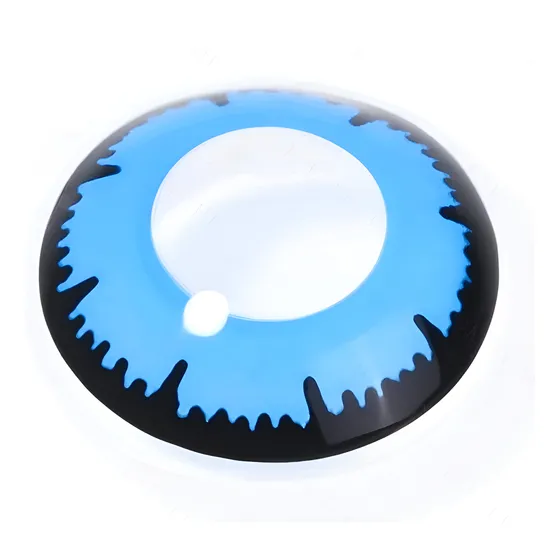 Lentes De Contacto Halloween Azul-negro Para Disfraz Cosplay