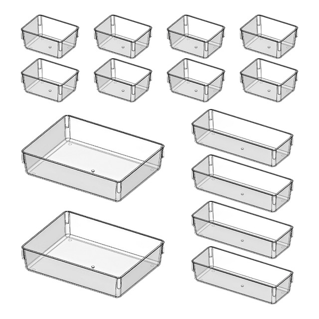 Kit 14 Organizador Multiuso Modular Gavetas Acrílico Cristal Kit 14 Organizador Multiuso Modular Gavetas Acrílico Cristal
