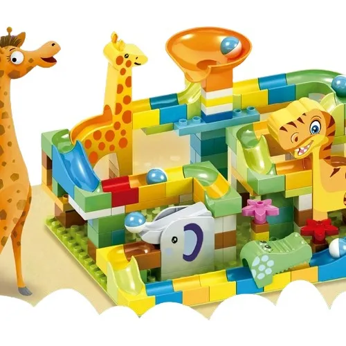 Bloques De Construcción Animales Con Bolita Y Recorrido 200p