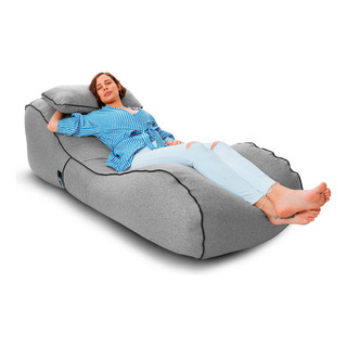 Puff Sillón Tumbona De Mezclilla C/ Relleno Perla De Unicel Color Gris Puff Sillón Tumbona De Mezclilla C/ Relleno Perla De Unicel Color Gris