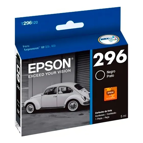 Cartucho De Tinta Epson Epson 296 Color Negro De 4 Ml