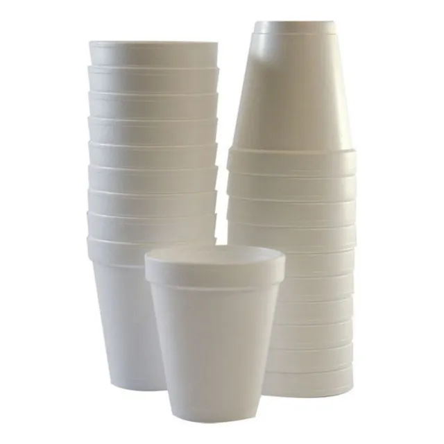 Vasos Descartables Térmico 180cc Telgopor Blanco Café X 100u