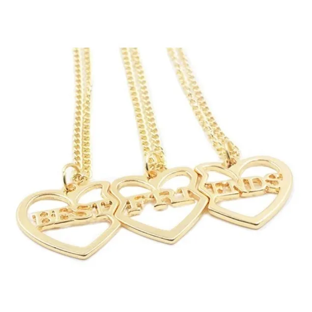 Best Friend Bff Triple Dije Doble Collar Mejores Amigas 3x1