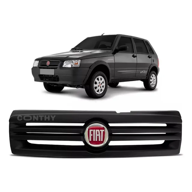 Grade Parachoque Dianteira Fiat Uno Mille Fire Com Emblema