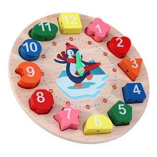 Reloj Didáctico Madera Con Números Figura Educativo Reloj Didáctico Madera Con Números Figura Educativo