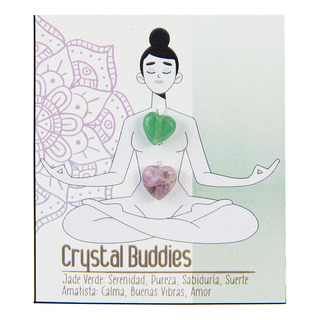 Crystal Buddies Amatista Y Jade Corazón De Protección Crystal Buddies Amatista Y Jade Corazón De Protección
