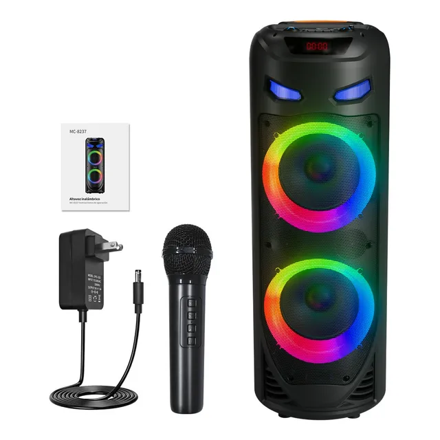 Bocinas Bluetooth Recargables Portátil 50w Led Grandes Bafle