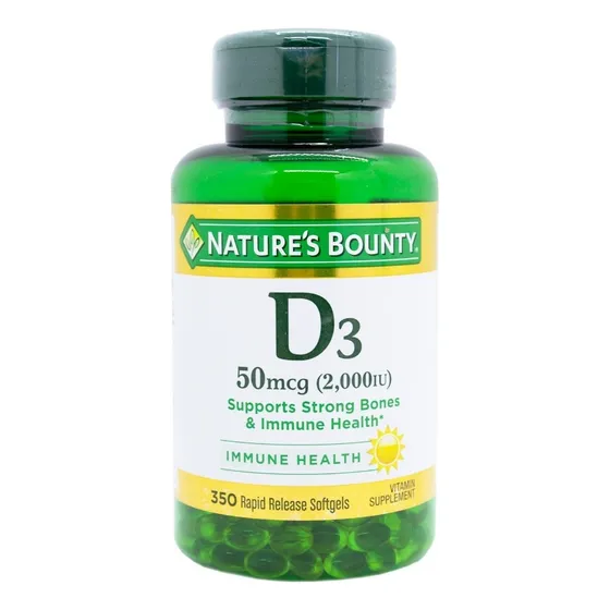 Natures Bounty Vitamina D3 50mcg Suplemento X350 Capsulas