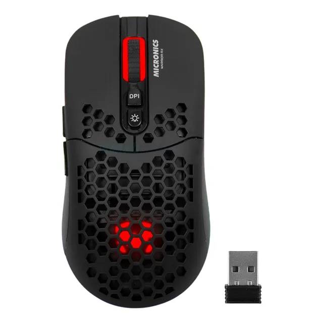 Mouse Gamer Inalambrico Micronics Recargable Rgb 7 Botones