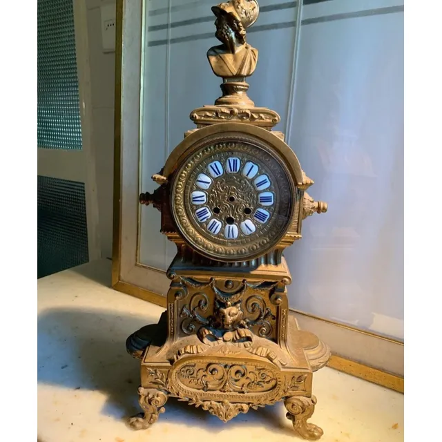 Reloj De Garnitur De Mesa En Bronce (luis Xiv)