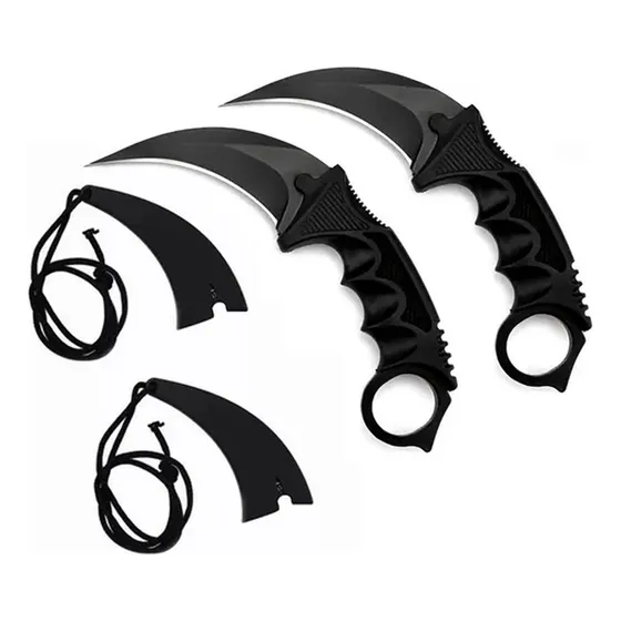 Kit 2 Karambit Faca Afiada Tática Militar + Bainha