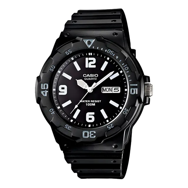 Reloj pulsera Casio Mrw-200h-3b con correa de resina color negro