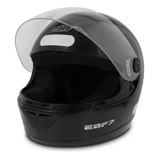 Capacete Fechado Moto Ebf 7 Solid Preto Brilhante Masculino Cor Preto-brilhante Tamanho do capacete 56 — foto 2