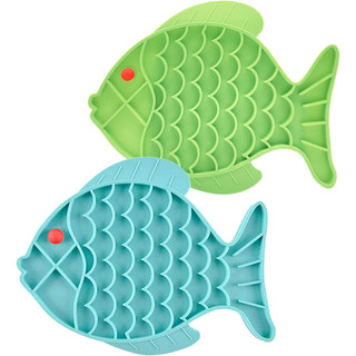 Dlder Cat Slow Feeder, 2 Pack Fish-shaped Cat Lick Treat Mat Dlder Cat Slow Feeder, 2 Pack Fish-shaped Cat Lick Treat Mat