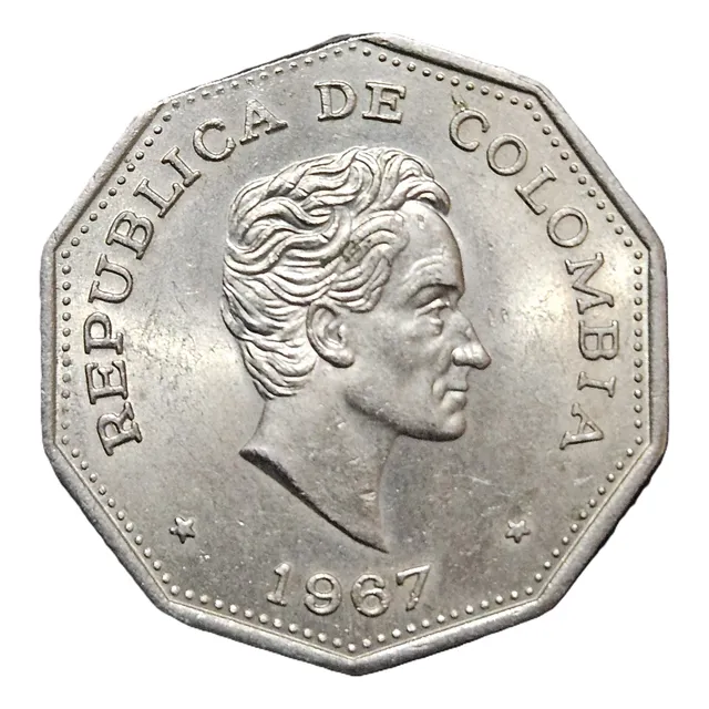 Moneda Error Fin De Riel 1 Peso 1967 Au