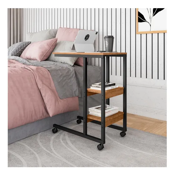 Mesa Auxiliar De Apoio Lateral Mdf/aço