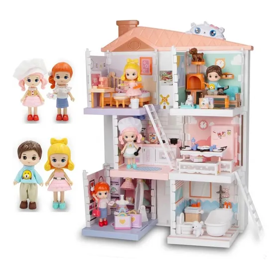 Casita Mini De Muñecas Accesorios Y Personajes Niñas Niños Color Blanco
