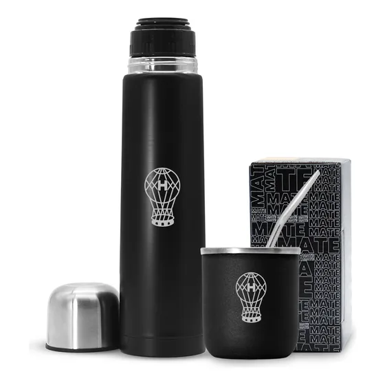 Termo Mate Y Bombilla Futbol Clubes Boca River Argentina