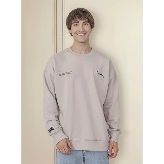 Buzo De Algodon Sin Capucha Estampado Cuello Redondo Calidad