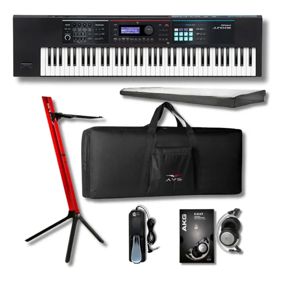 Teclado Roland Juno Ds76 + Kit Fone + Capa + Estante + Pedal