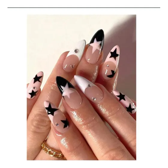 Juego De 24 Uñas Acrílicas Con Diseño