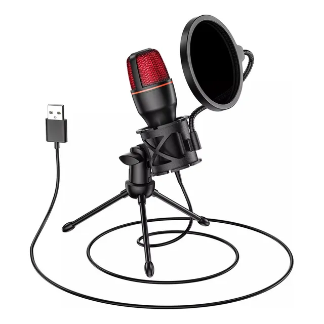 Micrófono Condensador Usb Rgb Para Podcast, Pc, Juegos