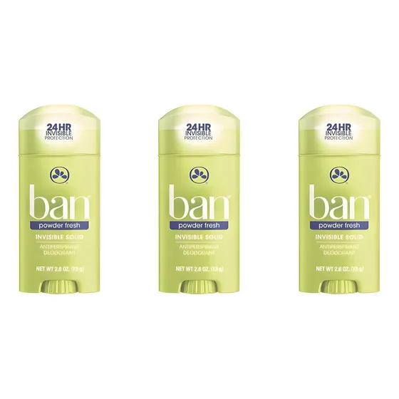 Kit 3 Unidades - Desodorante Sólido Ban Powder Fresh