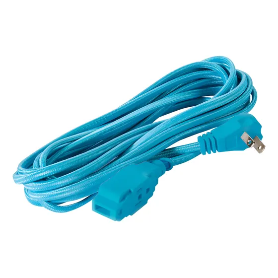 Extensión Eléctrica Trenzada Color Azul 5 Metros Iusa