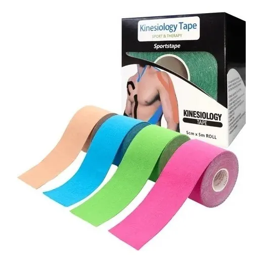 Cinta adhesiva Kinesio Tape para dolor muscular, vendaje elástico, color azul