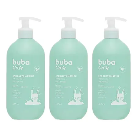 Kit C/ 3un Sabonete Liquido Infantil - 400ml Buba Care