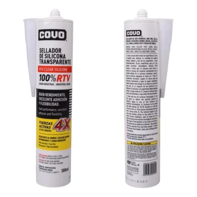 Silicón Sellador Acrilico Transparente General 300ml Covo Gs
