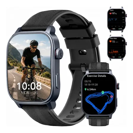 Relógio Smartwatch Masculino Gps Kieslect Ksnote 5atm Preto Preto Milanês