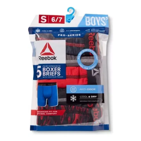 Boxer Originales Reebok Para Niños Set De 5